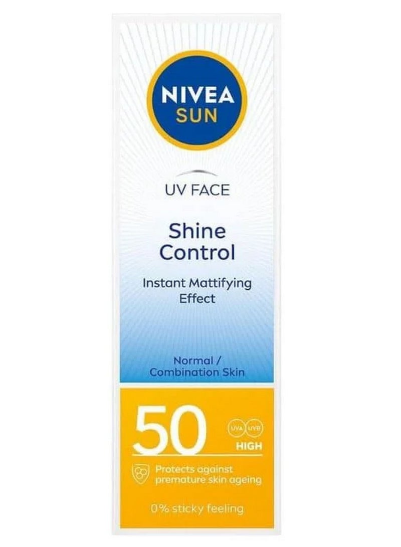 نيفيا واقي من الشمس بعامل حماية 50 للتحكم في لمعان الوجه، 50 مل - Image 1